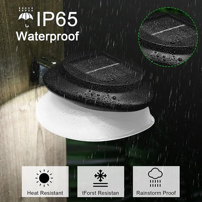 Yinder 12 Pieces Solar Gutter Lights Outdoor 9 LED Waterproof Gutter Solar Lighting Deck Fence Lamps White Lamps for Garden Backyard Pathway Roof Yard Utility Patio Wall (Black)