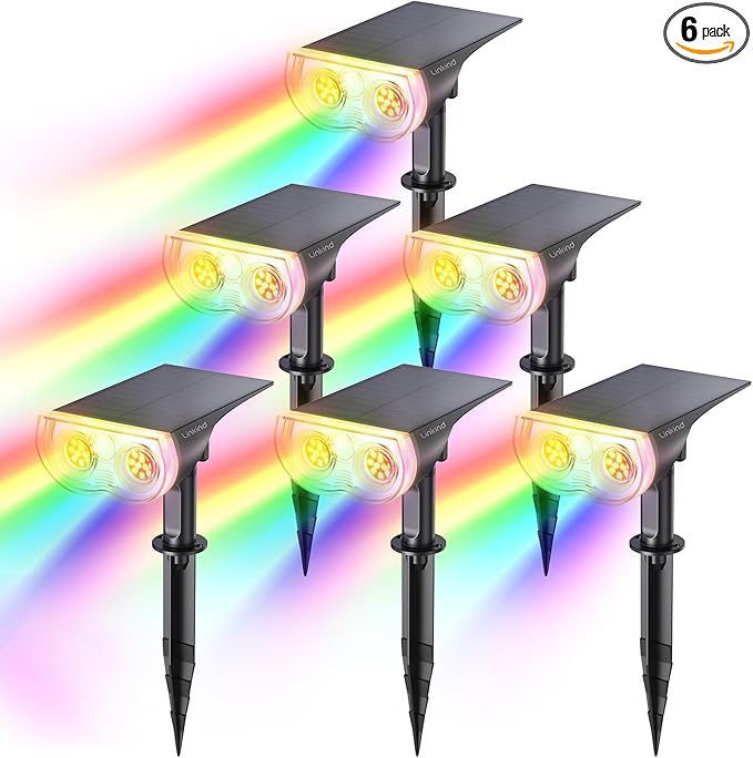 Linkind Solar Lights Outdoor Waterproof IP65, StarRay RGB Solar Spot Lights Outdoor, Color Changing Outdoor Solar | Lumora