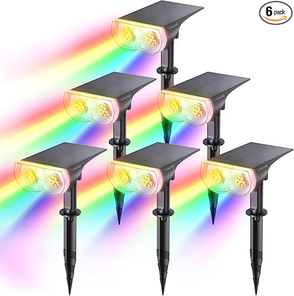 Linkind Solar Lights Outdoor Waterproof IP65, StarRay RGB Solar Spot Lights Outdoor, Color Changing Outdoor Solar | Lumora
