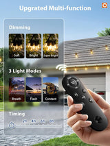addlon 104FT(98FT+6) Solar String Lights Outdoor Waterproof with USB Port & Remote Control Solar Patio Lights for | Lumora