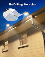 8 Pack Solar Powered Gutter Lights Outdoor Decorative Waterproof 12 LEDs Yard Lamp for Fence, Railing, Outside | Lumora