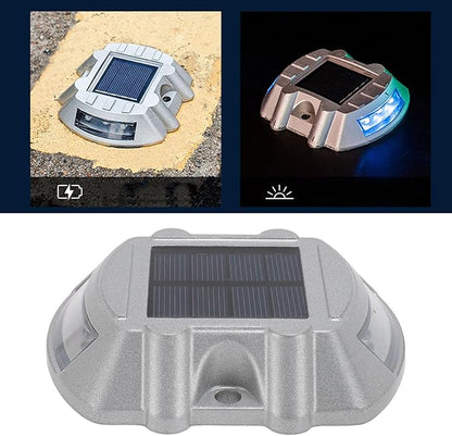 ZJchao Solar Road Stud Light, LED Solar Pathway Marker Powered Road Marker with 6V 1.8W Panel IP68 800M Visibility for Sidewalk Stair Garden Ground (Green Light)