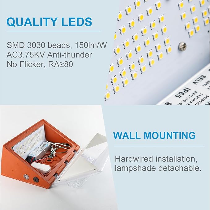 Lightdot 4Pack 150W LED Wall Pack Lights, 100-277v Dusk to Dawn Photocell | 22500Lm(150Lm/W) 5000K IP65 Outdoor | Lumora