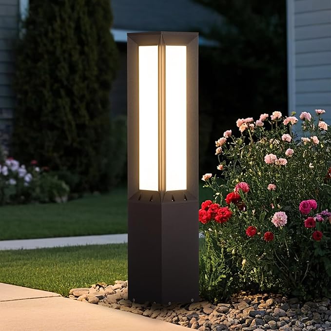 Landscape Path Light Hard Wired, 31.5" Outdoor Pathway Lights AC100-240V, Waterproof Bollard Driveway Lamp, Modern | Lumora