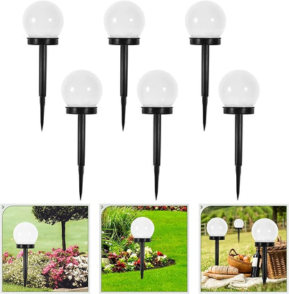 Zerodeko 6pcs Solar Lawn Lights Waterproof Ground Plug Courtyard Garden Solar Lamps Outdoor Warm Light Landscape Path Lighting