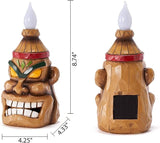 Outdoor Solar Tiki Statue Decor-Tiki Bar Decoration-Torch Tiki Head Statues Outdoor Decorations for | Lumora