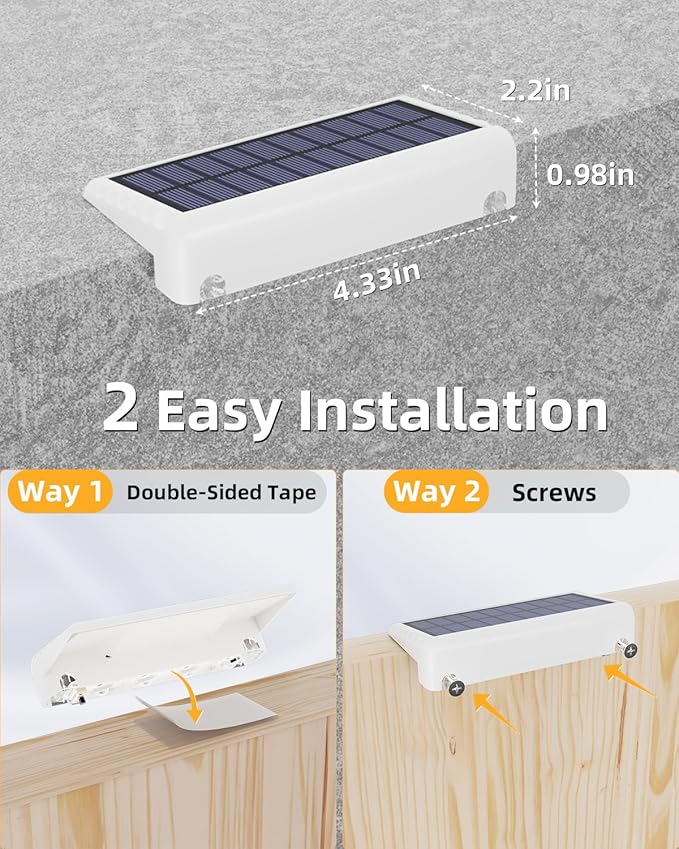 VOLISUN Solar Deck Lights 16 Pack, Warm White Glow LED Large Size Lamp, IP65 Waterproof Step Lights Outdoor for | Lumora
