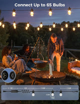 XMCOSY+ 96FT Smart Outdoor String Lights - RGBCWIC Dimmable Acrylic Bulbs, Color Changing LED Patio Lights APP WiFi | Lumora