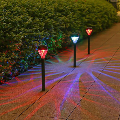 Solar Pathway Lights LED Solar Light IP44 Waterproof Landscape Lighting for Patio Driveway Decor (Colorful*4PCS)
