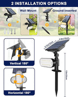 Solar Spot Lights Outdoor, 3 Lighting Modes Landscape Spotlights, IP65 Waterproof Solar Powered Outside Lights for | Lumora