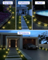 Mini Solar Ground Lights Outdoor 16 Pack Waterproof Upgraded Anti-Rust Solar Flat Garden Lights Stainless Steel | Lumora