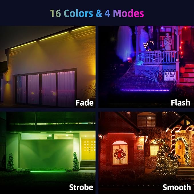 LED Wall Washer Light with RF Remote, 144W Color Changing Linear Wall Light Bar, 120V Waterproof Dimmable RGBW | Lumora