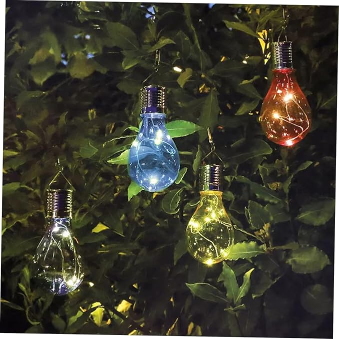 DOITOOL 6pcs Solar Powered Copper Wire Led Hanging Bulb Warm White Light for Garden Patio and - Outdoor Wall Light | Lumora