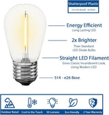Novelty Lights Outdoor String Light Replacement Bulbs, 25 Pack S14 LED Edison Shatterproof Plastic, E26 Base | Lumora
