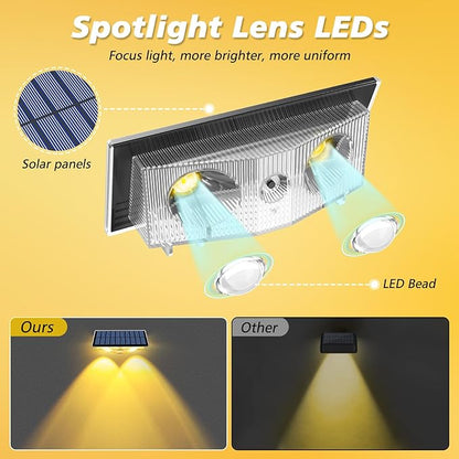 Solar Lights Outdoor for Mailbox, House Numbers, Address, Sign - 3000K/4000K/6000K 3 Modes, IP65 Waterproof Fence Lights, Solar Powered Dusk to Dawn Wall Light Outside (4 Pack)