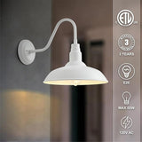 10" Outdoor Barn Lights for Farmhouse, Gooseneck Outdoor Light in Matte White, Farm Exterior Lighting Fixtures with | Lumora