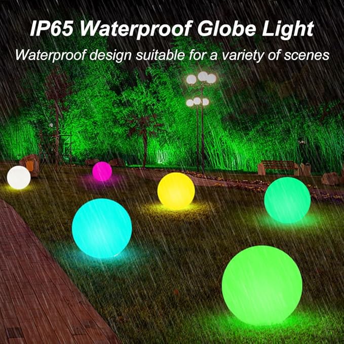 12-inch LED Glowing Ball Light w/Remote, LED Globe Orb Night Light Mood Lamp for Kid Adult - Outdoor Wall Light | Lumora