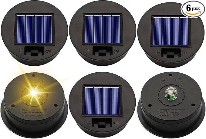 ZNYCYE Solar Light Replacement Top Parts 6 Pack(Top Size 3.31 inch,Bottom Size 2.83 inch)，7 Lumens Lantern Lids | Lumora