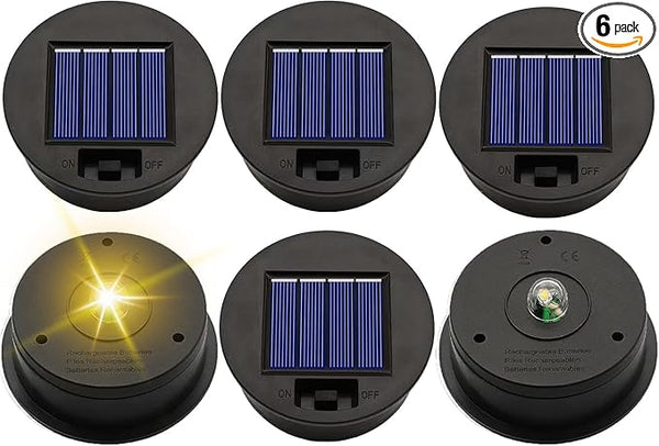 ZNYCYE Solar Light Replacement Top Parts 6 Pack(Top Size 3.31 inch,Bottom Size 2.83 inch)，7 Lumens Lantern Lids | Lumora