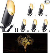 Gardenreet 12V Spot Lights Solid Brass - Black Outdoor Low Voltage Landscape Spotlight, Wired LED Uplights | Lumora