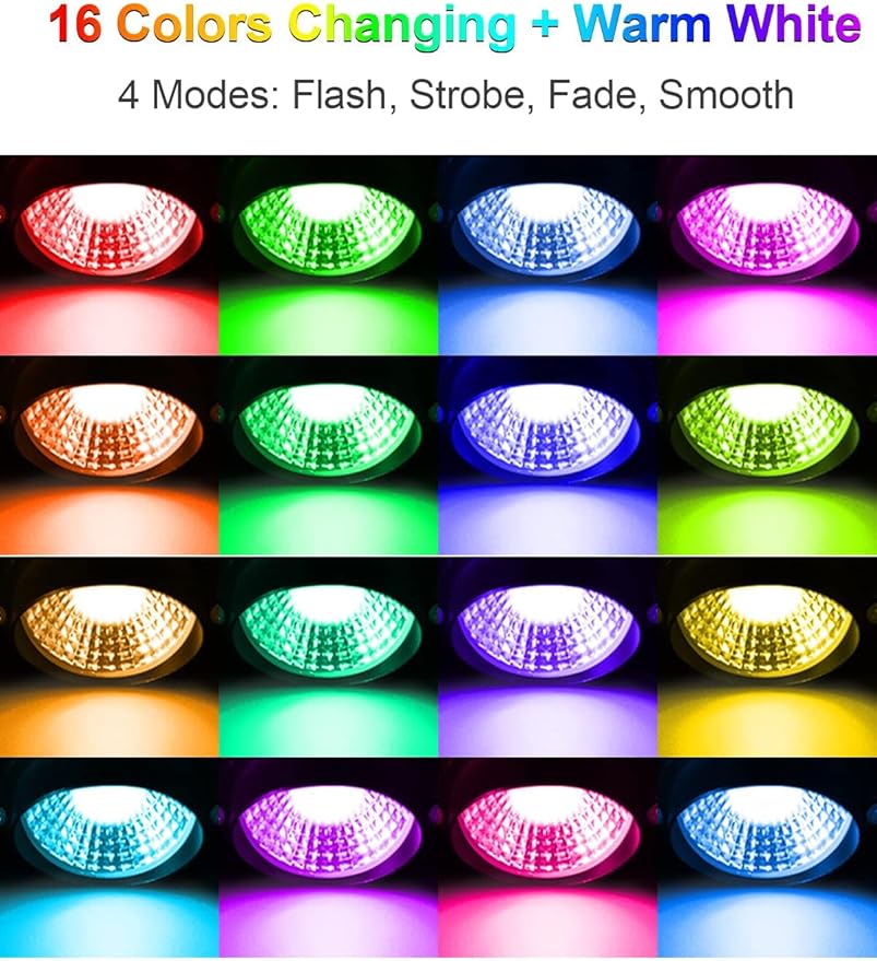 ZUCKEO 15W Christmas Spotlights Outdoor Spot Lights RGB Color Changing Landscape Lights, 120V Waterproof LED | Lumora