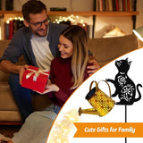 Solar Watering Can Lights, Cat Hanging Lantern Solar Lights Outdoor, Cat Lover Gifts for Mom Women Birthday | Lumora