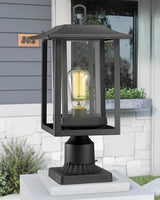 Beionxii Outdoor Post Lights, Large Exterior Lamp Post Light Fixture with Pier Mount Base, Black Cast Aluminum | Lumora