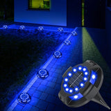 Solar Pathway Lights Outdoor 12 Packs, Bright Blue 16 LEDs Solar Ground Lights Walkway Lights with Side Light | Lumora
