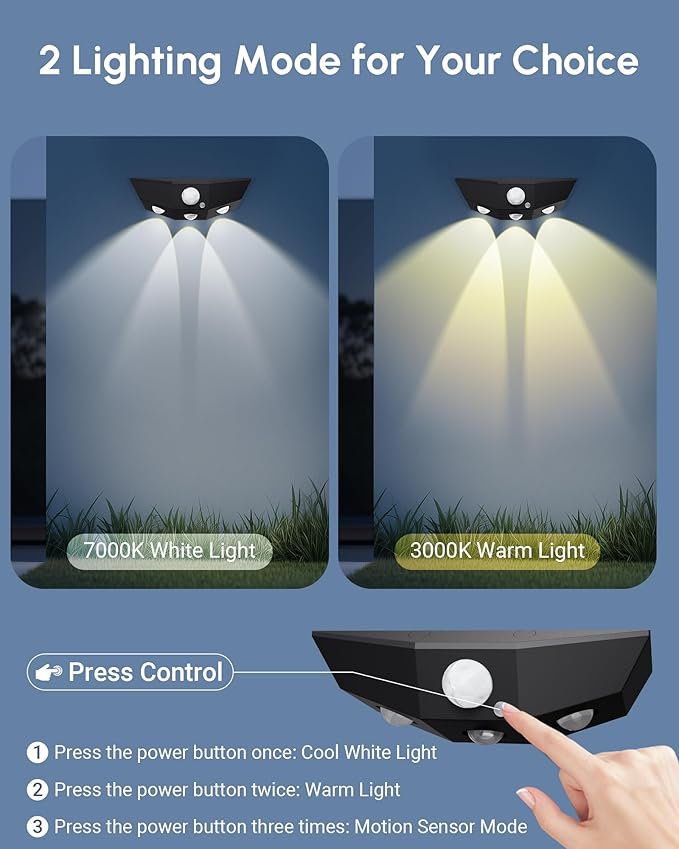 12 Pack Solar Fence Lights, Motion Sensor Outdoor Light with 3 Sided Lighting, 60 Lumens Fence Light Solar Powered | Lumora