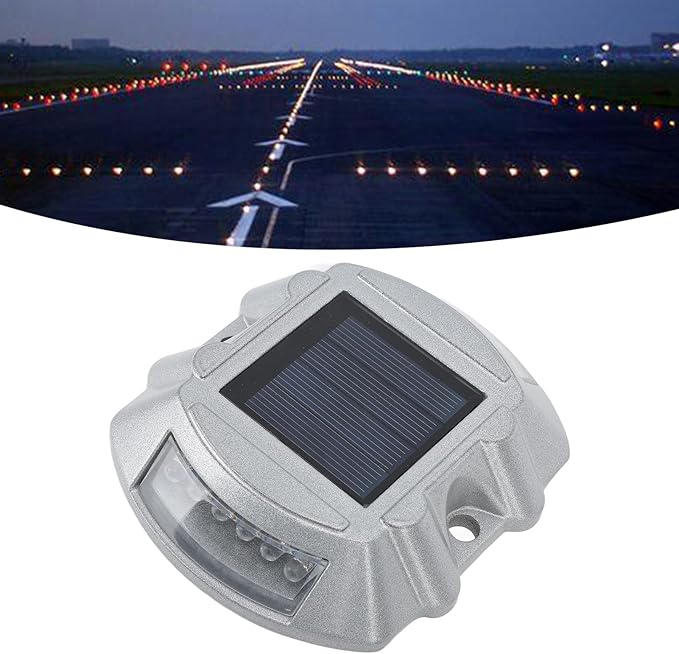 Revolutionary Solar Deck Lights,Silver Aluminium Alloy, High Brightness LED, Waterproof, Ideal for Outdoor Deck, Pathway, Walkway,Stair (Red Light)
