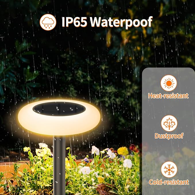 Colorful Solar Lights Outdoor, Color Changing Solar Lights with Remote, Colorize Pathway Lights Solar Garden Lights for Landscape Walkway Patio Yard Pool Garden