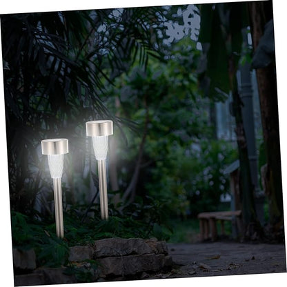 POPETPOP 12pcs Solar Garden Lights Outdoor Stake Lights Easy Install Decorative Pathway for Patio Walkway
