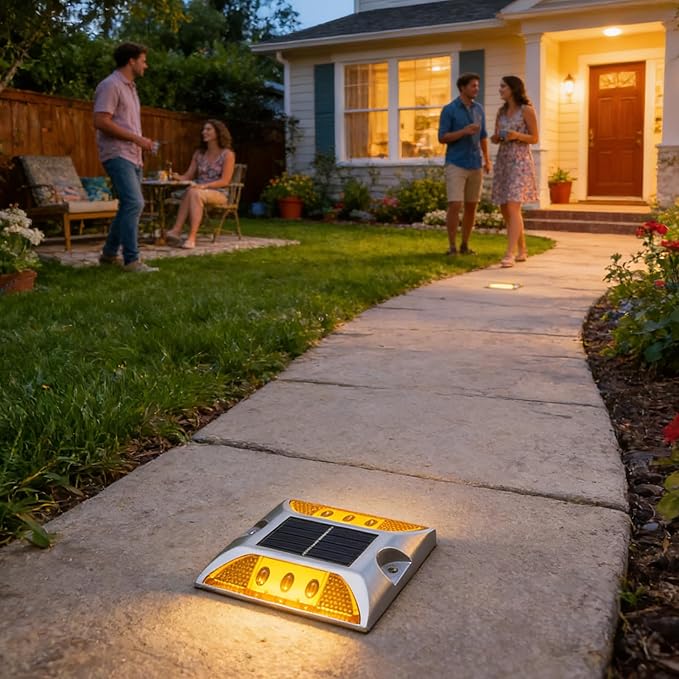 Outdoor Solar Landscape Lamps, Waterproof Ground Pathway Lights, Solar Ground Light For Garden Sidewalk Walkway Backyard Patio Stair Entrance Garage Parking Lot Street, Energy-Saving LED Yard Lighting