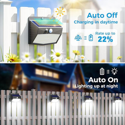 Solar Outdoor Lights, 12 Packs Solar Motion Sensor Security Lights with 3 Lighting Modes Solar Wall Lights Waterproof Solar Powered Lights for Garden Fence Yard