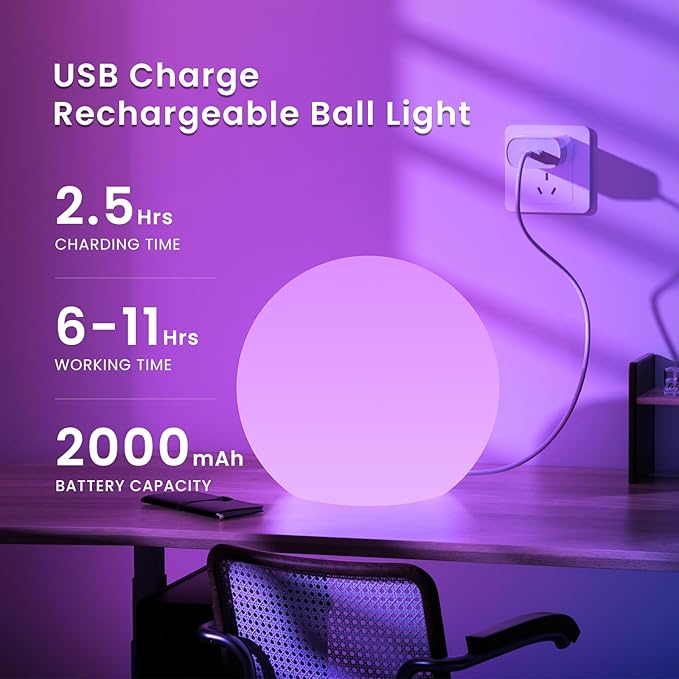 LOFTEK Floating Pool Light - 16-inch Large Ball Lamp with Remote - 3 Modes & 16 RGB Colorful - Outdoor Path Light | Lumora