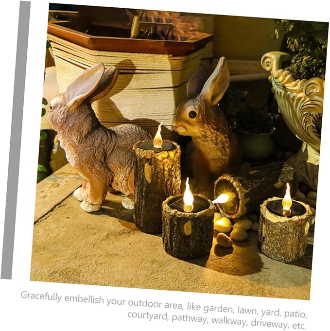 Sosoport Solar Stump Lamp Durable Landscape Light for Garden Easy Installation Solar Pathway Light Decorative Outdoor Lighting for Patio Diameter Height