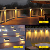 ROSHWEY Deck Lights, 10 Pack 30 LED Deck Lights Solar Powered Outdoor Waterproof, Patio Step Lighting Outdoor | Lumora