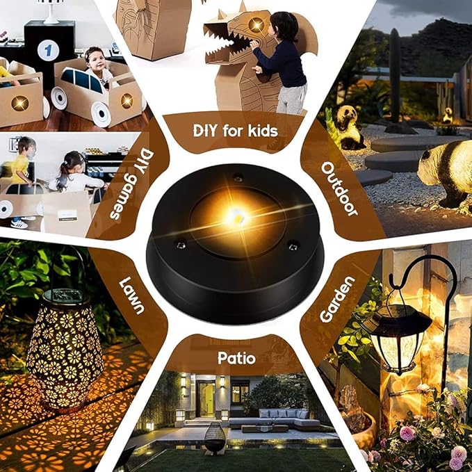 5 Pack Replacement Solar Light Parts(Top Size 2.76 Inches, Bottom Size 2.36 Inches),7 Lumens Warm White LED Waterproof