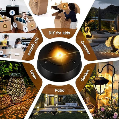 5 Pack Replacement Solar Light Parts(Top Size 2.76 Inches, Bottom Size 2.36 Inches),7 Lumens Warm White LED Waterproof