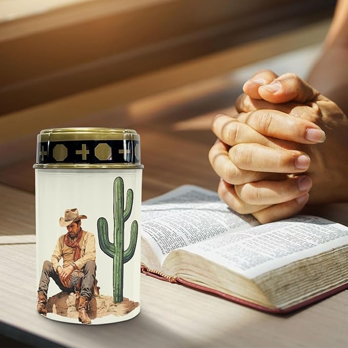 Western Cowboy Cemetery Lights for Grave, Outdoor Solar Garden Pathway Lights - Solar Powered Lanterns for Yard | Lumora