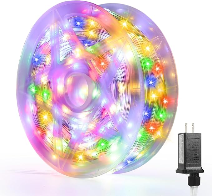 262FT 800LED Christmas Lights Outdoor, Outdoor Transparent Wire Christmas Tree Lights with 8 Modes Waterproof, Plug in String Light for Outside Indoor Xmas Tree House Holiday Wedding Party Decor
