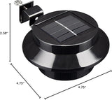 Yescom Outdoor Solar Gutter Light 3 LED Deck Fence Lights Waterproof with Bracket Wall Garden Stair Step Yard Black | Lumora