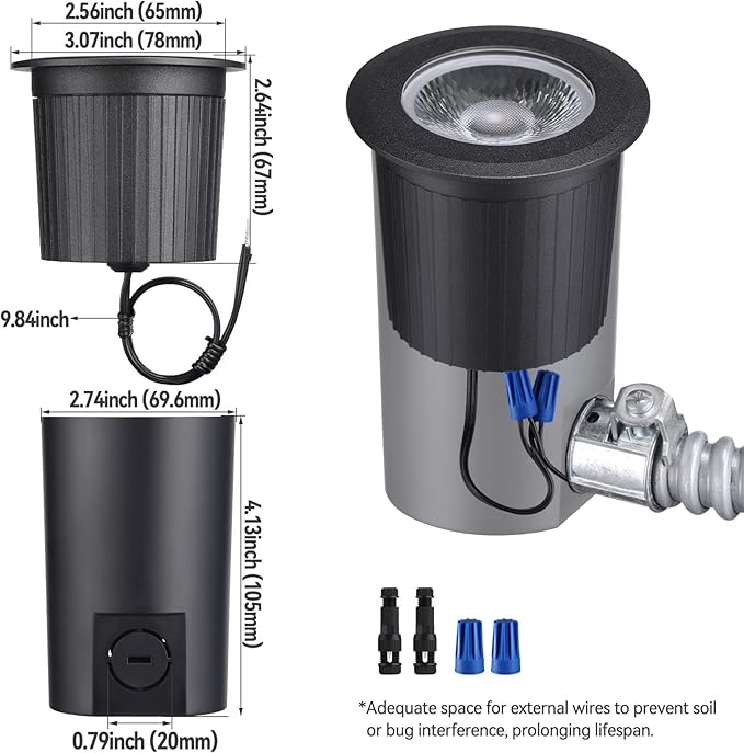 LEONLITE 7W 5CCT Well Lights Landscape LED In Ground, 12-24V AC/DC Low Voltage, CRI90 IP67 Inground Well Lights | Lumora