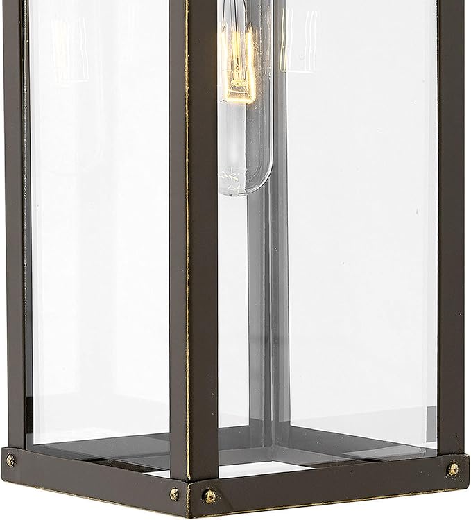 Hinkley Porter 2800OZ Medium Outdoor Wall Mount Lantern - Modern Farmhouse + Arts & Crafts Style, Part of Lisa McDennon Collection - Oil Rubbed Bronze