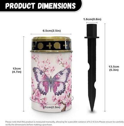 Butterfly Solar Lights Outdoor Solar Garden Lights Solar Lights for Outside Yard Path Walkway Grave Solar Light Cemetery Decoration Pink for Women