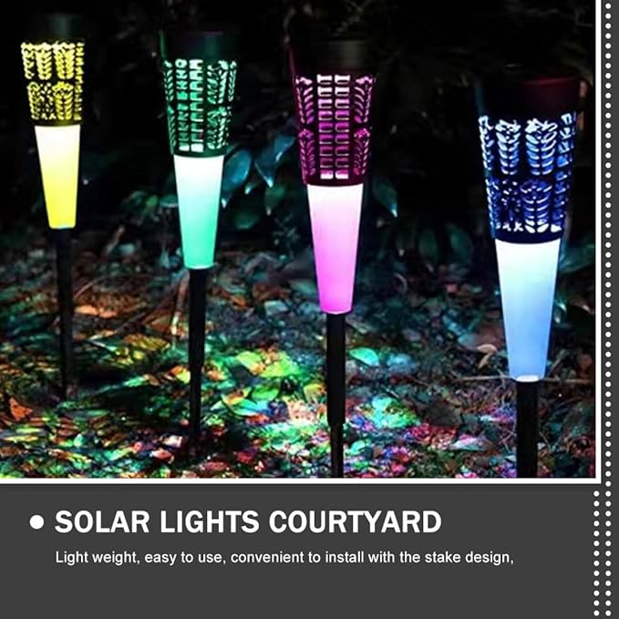 POPETPOP 6pcs Solar Garden Stake Lights Decorative Outdoor Lighting for Pathway and Warm Solar Lamp for Lawn Patio | Lumora
