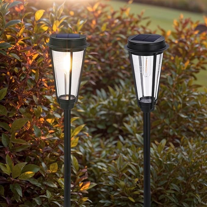 Solar Pathway Lights for Outdoor Garden - 2 Pack Waterproof Lighting to Brighten Your Path, Patio, Yard, and Walkway