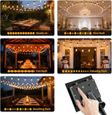 31FT Solar String Lights Outdoor Waterproof IP65 with USB-Charging , Solar Powered LED Patio Lights with 15+1 | Lumora