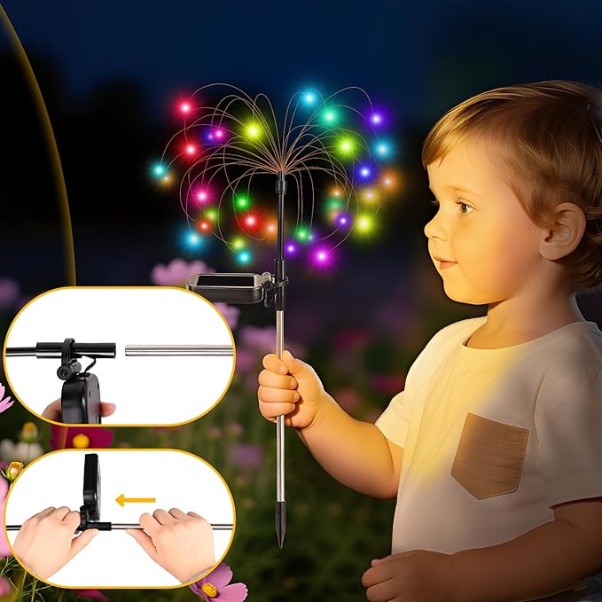 2 Packs Solar Firefly Lights, Total 70 LED Solar Swaying Garden Lights, Waterproof Landscape Light for Path, Garden, Patio, Yard Decor(Multicolor)