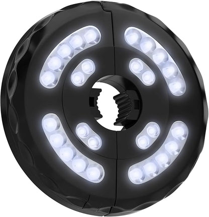 Rechargeable Patio Umbrella Light with 3 Brightness Modes - Battery-Operated LED Outdoor Lighting with USB Charging Cord by Pure Garden (Black)